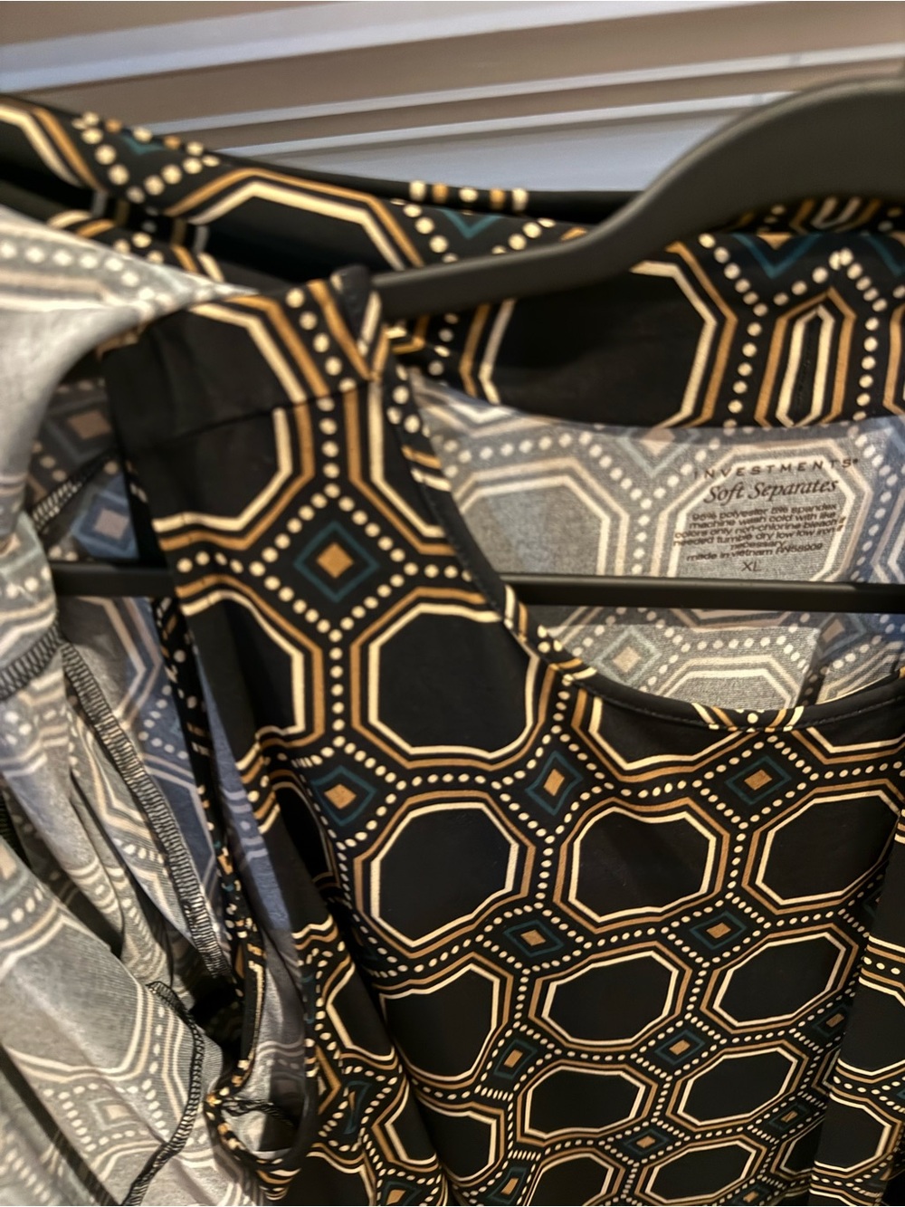 Investments Black & Gold Geometric Open Front Blouse - Picture 3 of 6